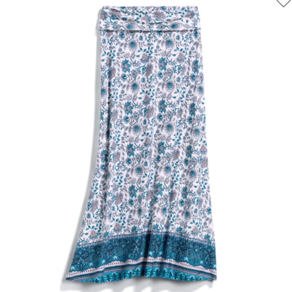 Loveappella Blue & White Floral Maxi Skirt M